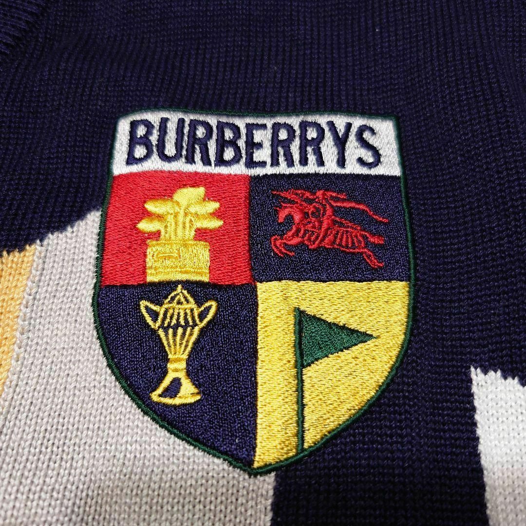 BURBERRY(バーバリー)の90s BURBERRYS　ビッグロゴ刺繍　ニットベスト　バーバリーズ　古着 メンズのトップス(ベスト)の商品写真