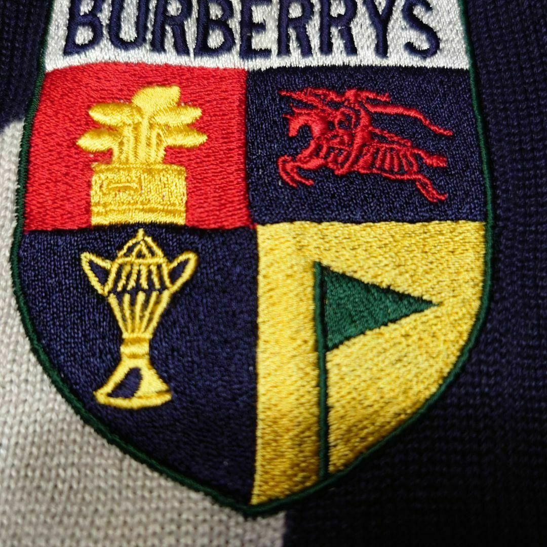 BURBERRY(バーバリー)の90s BURBERRYS　ビッグロゴ刺繍　ニットベスト　バーバリーズ　古着 メンズのトップス(ベスト)の商品写真