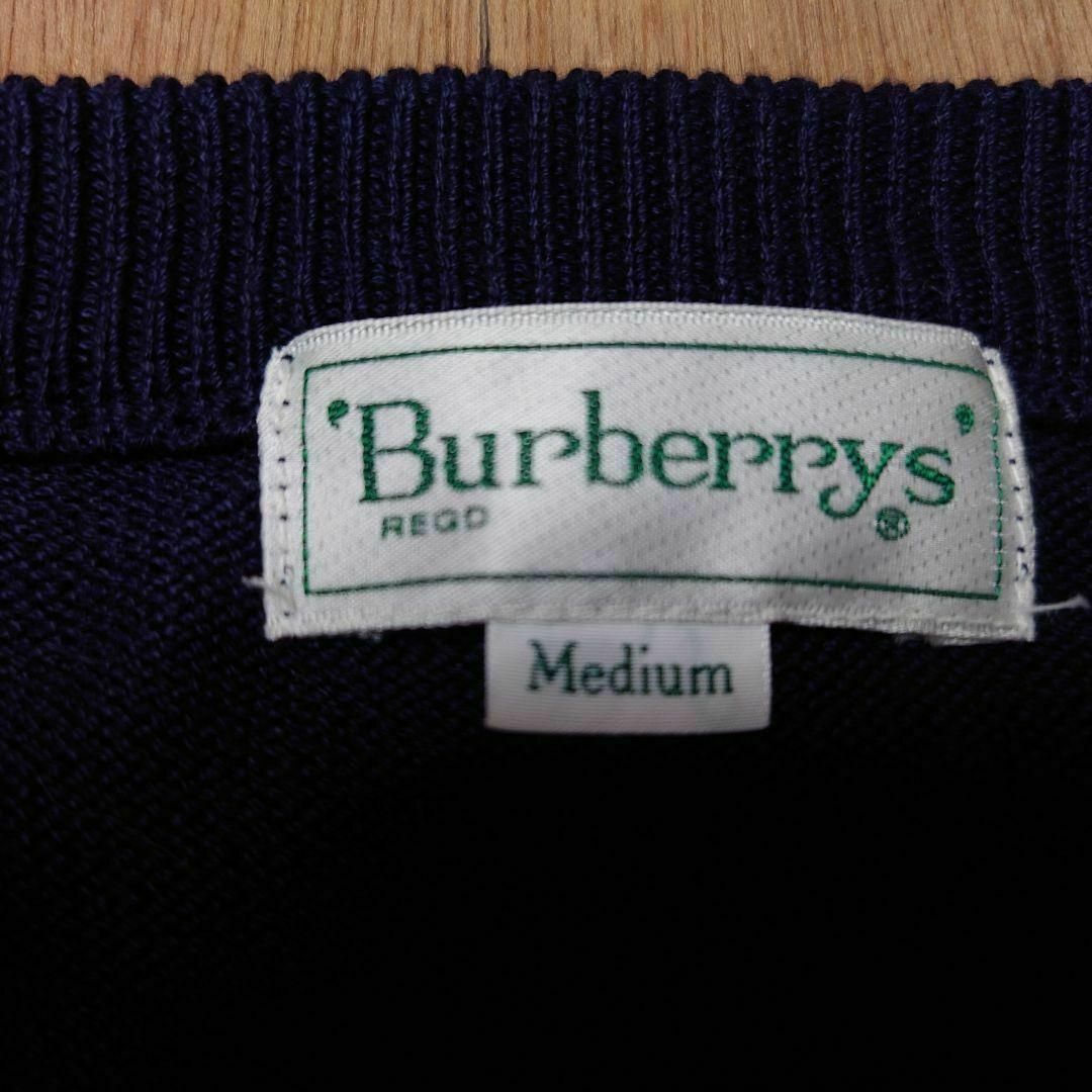 BURBERRY(バーバリー)の90s BURBERRYS　ビッグロゴ刺繍　ニットベスト　バーバリーズ　古着 メンズのトップス(ベスト)の商品写真