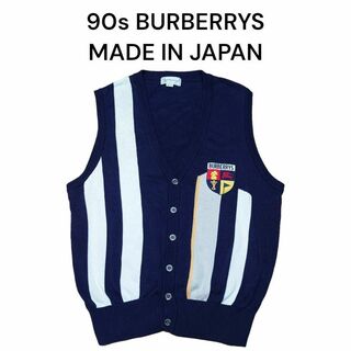 BURBERRY - 90s BURBERRYS　ビッグロゴ刺繍　ニットベスト　バーバリーズ　古着