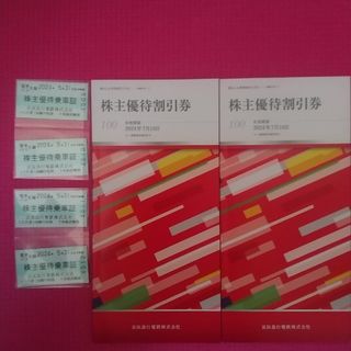 京急　優待乗車証　４枚　+冊子２冊(鉄道乗車券)