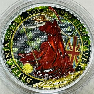 ブリタニア 銀貨 2023 英国 Tea Time デザイン カラーエディション(貨幣)