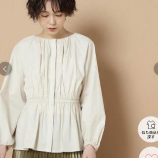 エヌナチュラルビューティーベーシック(N.Natural beauty basic)のウエストシャーリングパフブラウス(シャツ/ブラウス(半袖/袖なし))