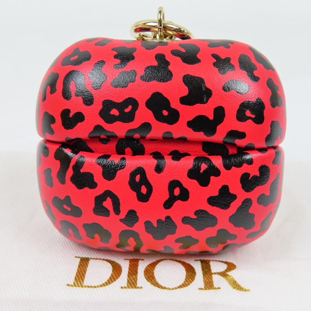 Christian Dior(クリスチャンディオール)の新品同様美品 Christian Dior クリスチャンディオール AirPods Proケース イヤホンケース レオパード  その他小物 レザー ピンク レディース【中古】 レディースのファッション小物(その他)の商品写真