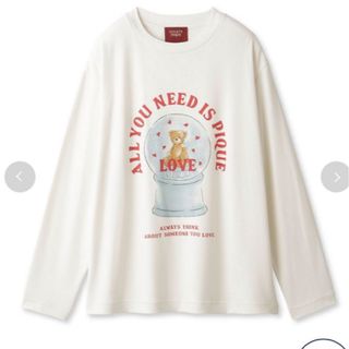 ジェラートピケ(gelato pique)のジェラートピケ  HOLIDAY スノードームベアワンポイントロングTシャツ(Tシャツ(長袖/七分))