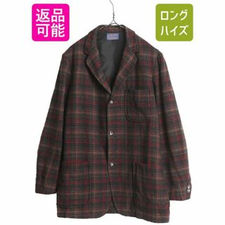 40s 50s USA製 ペンドルトン チェック ウール テーラード ジャケット メンズ M 程 40年代 50年代 ヴィンテージ PENDLETON ブレザー シャツ