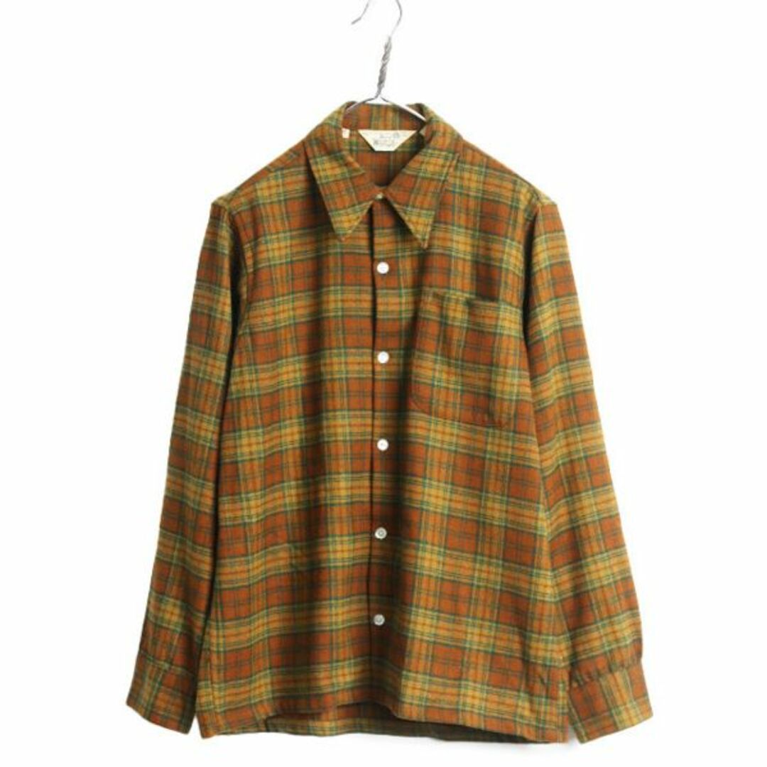 WOOLRICH(ウールリッチ)の70s ウールリッチ チェック ウール シャツ メンズ M / 古着 70年代 ヴィンテージ Woolrich 白タグ ポケット付き マルチカラー 長袖シャツ メンズのトップス(シャツ)の商品写真