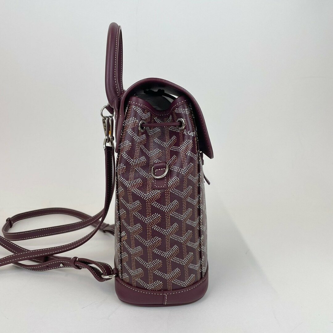 GOYARD(ゴヤール)の未使用品 GOYARD ゴヤール ALPIN MINI アルパン ミニ Burgundy バーガンディ ゴヤールディンキャンバスxシュヴロッシュカーフスキン バックパック レディースのバッグ(リュック/バックパック)の商品写真