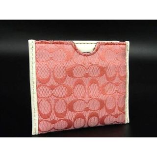 コーチ(COACH)の■美品■ COACH コーチ シグネチャー キャンバス ミラー 鏡 レディース ピンク系 DD2170(その他)