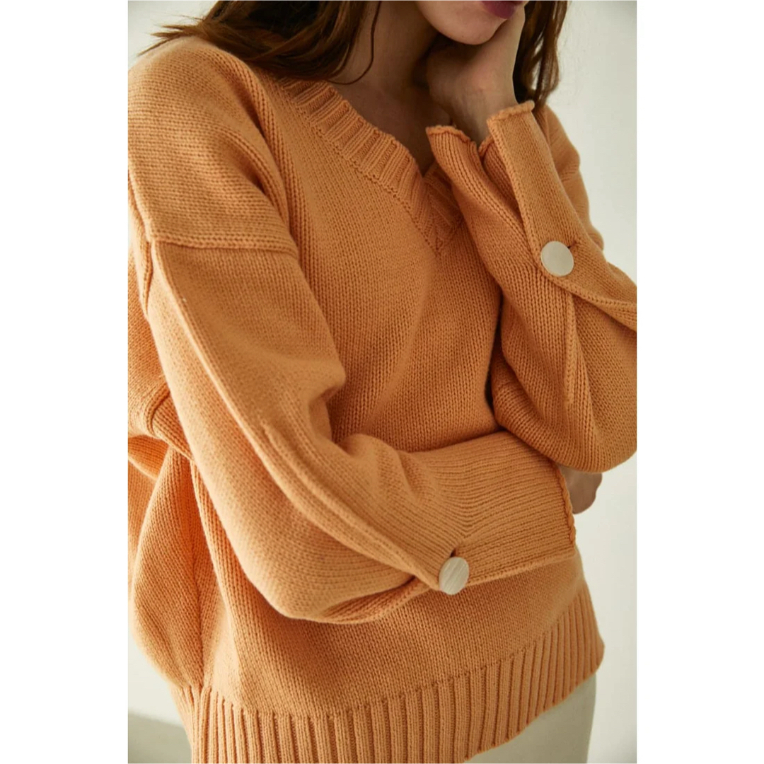 moussy(マウジー)のマウジー moussy SHELL BUTTON SLEEVE PULLOVER レディースのトップス(ニット/セーター)の商品写真