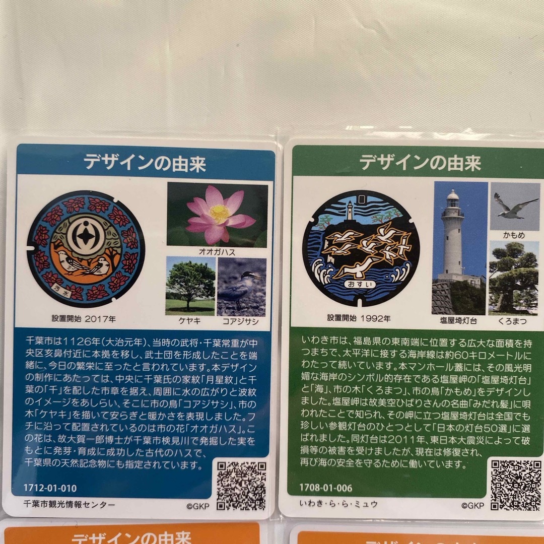マンホールカード 2枚セット 千葉県 千葉市 茨城県 行方市 エンタメ/ホビーのトレーディングカード(その他)の商品写真