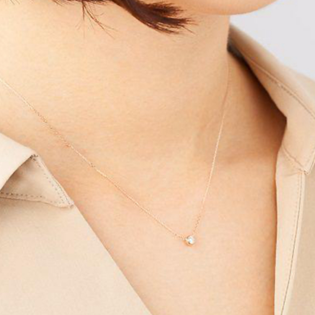 4℃ 一粒ダイヤモンド K10ピンクゴールド ネックレス 4℃ 一粒ダイヤモンド K10ピンクゴールド ネックレス