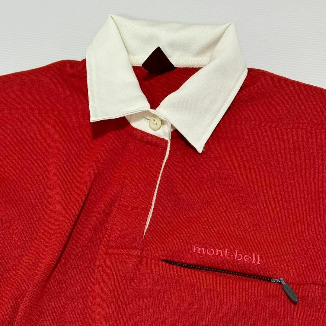 mont bell(モンベル)のmont-bell モンベル 長袖 ポロシャツ トップス レッド ブランド レディースのトップス(ポロシャツ)の商品写真