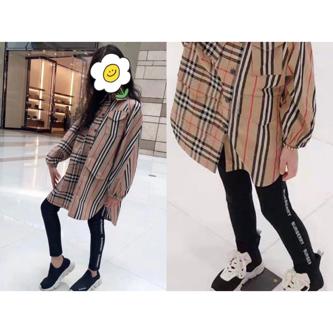 BURBERRY(バーバリー)のバーバリー　Burberry サイドテープ　レギンス　キッズ　14Y キッズ/ベビー/マタニティのキッズ服女の子用(90cm~)(パンツ/スパッツ)の商品写真