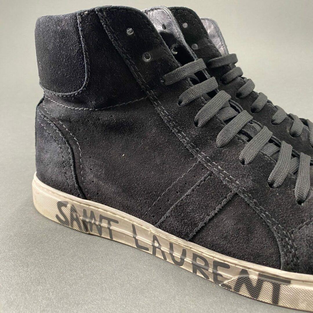 Saint Laurent(サンローラン)の7b24 SAINT LAURENT サンローラン イタリア製 Black Suede Joe Mid Top Sneaker ハイカットスニーカー シューズ 530228  41 ブラック スエード MADE IN ITALY メンズの靴/シューズ(スニーカー)の商品写真