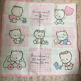 サンリオ　Sanrio ハンカチ　ポケットタオル　素材　ハンドメイド　ベビー猫(キャラクターグッズ)