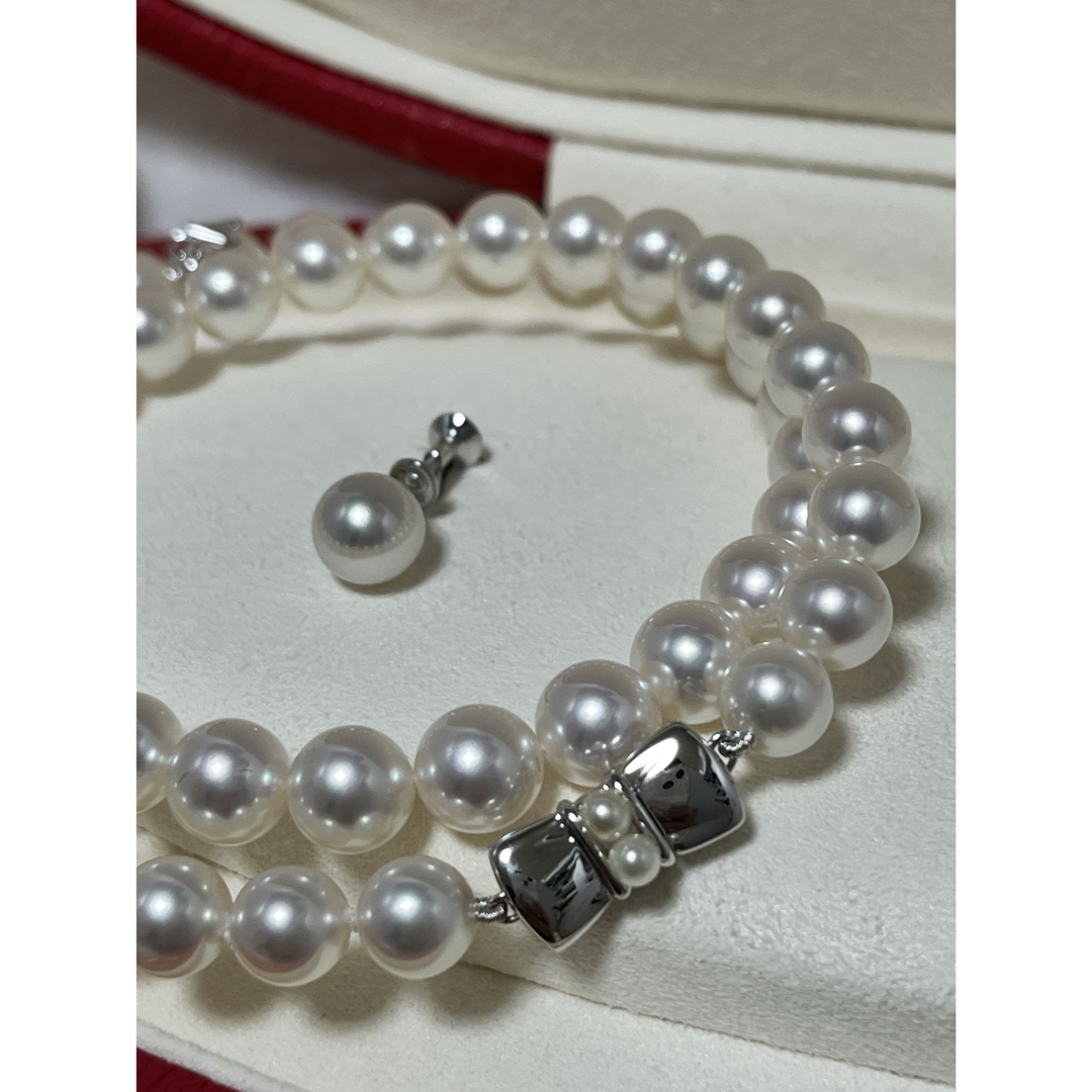 MIKIMOTO(ミキモト)の希少！　ミキモト　エトレンヌ　パールネックレス・イヤリングセット　7〜8㎜　美品 レディースのアクセサリー(ネックレス)の商品写真