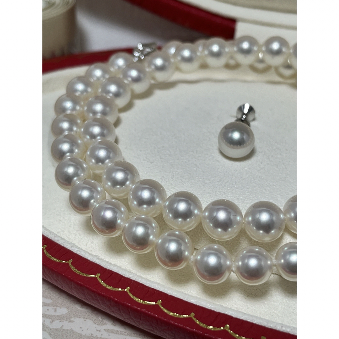 MIKIMOTO(ミキモト)の希少！　ミキモト　エトレンヌ　パールネックレス・イヤリングセット　7〜8㎜　美品 レディースのアクセサリー(ネックレス)の商品写真