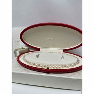 ミキモト(MIKIMOTO)の希少！　ミキモト　エトレンヌ　パールネックレス・イヤリングセット　7〜8㎜　美品(ネックレス)