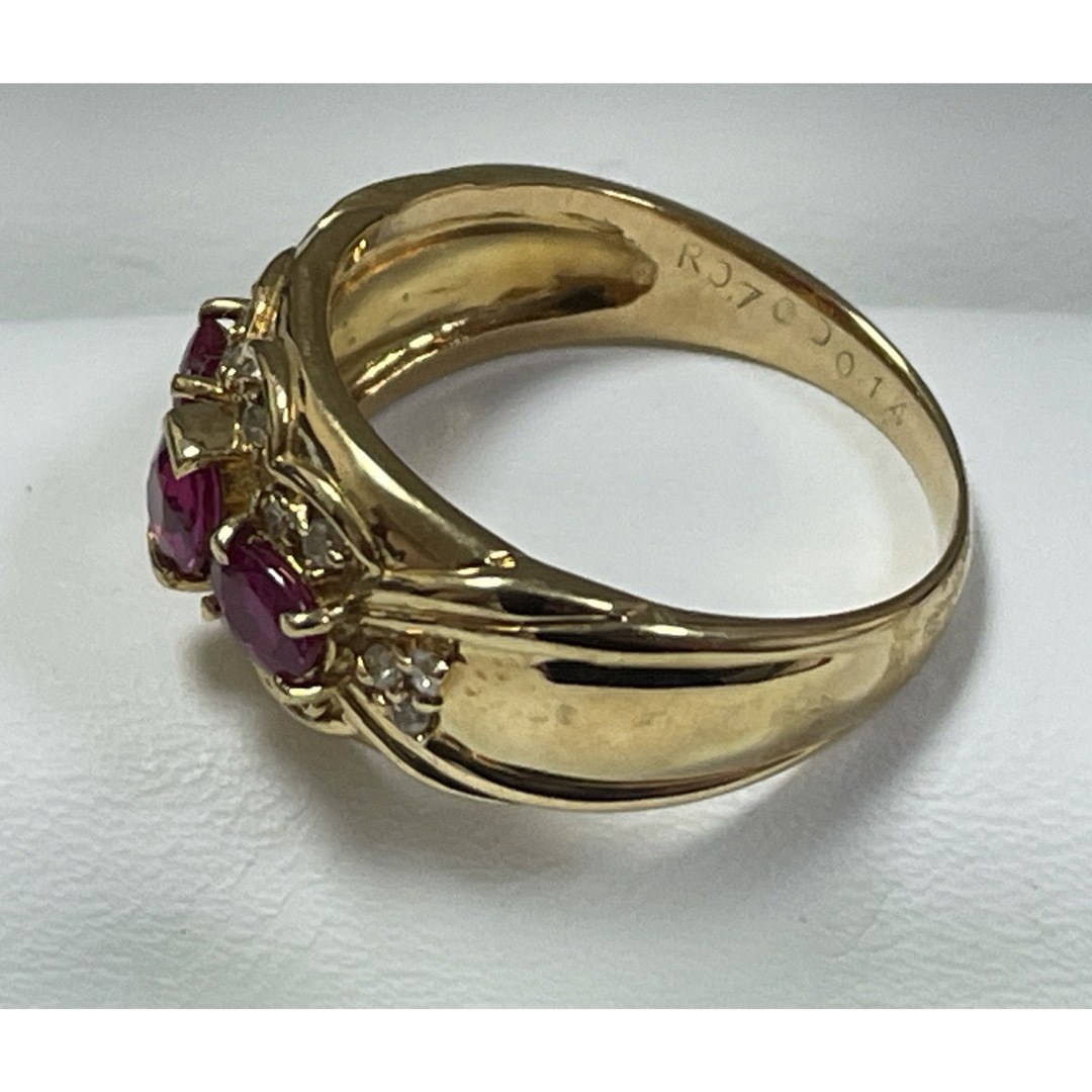 【新品未使用】K18 ルビー ダイヤモンド リング レディースのアクセサリー(リング(指輪))の商品写真