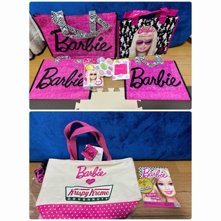 バービー(Barbie)の【未使用】Brbie クリスピークリームドーナツコラボ　トートバッグ　ショッパー(トートバッグ)