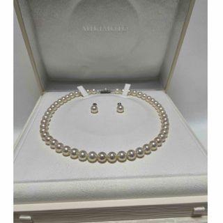 ミキモト(MIKIMOTO)のミキモト　8〜8.5㎜　K18  パールネックレス　イヤリングセット　美品(ネックレス)