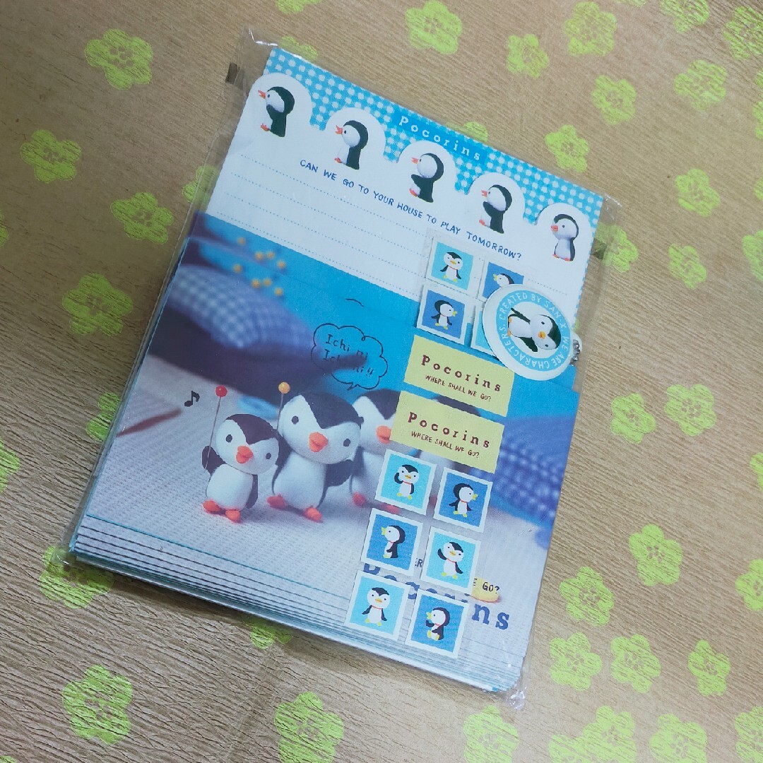 サンエックス(サンエックス)の当時物　1998年　サンエックス　レターセット　ペンギン　平成レトロ インテリア/住まい/日用品の文房具(ノート/メモ帳/ふせん)の商品写真