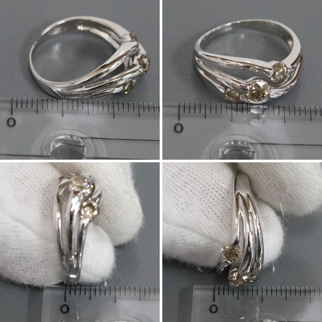 K18WGブラウンダイヤモンドリング 5.9g #16 レディースのアクセサリー(リング(指輪))の商品写真