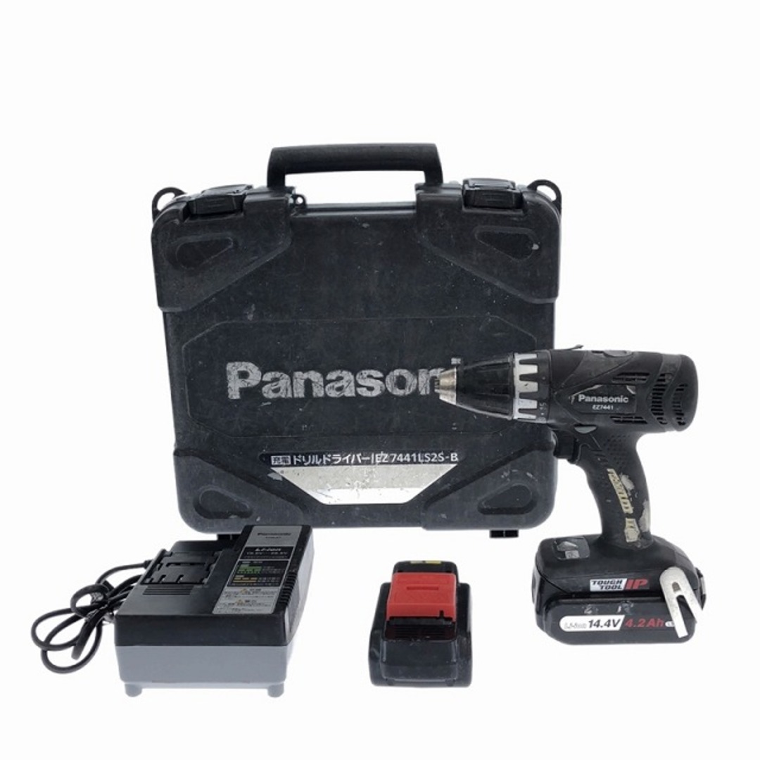 Panasonic(パナソニック)の☆中古品☆ Panasonic パナソニック 充電ドライバドリル EZ7441LS2S-Bバッテリー2個(14.4V 4.2Ah) 充電器 ケース付き 85183 自動車/バイクのバイク(工具)の商品写真