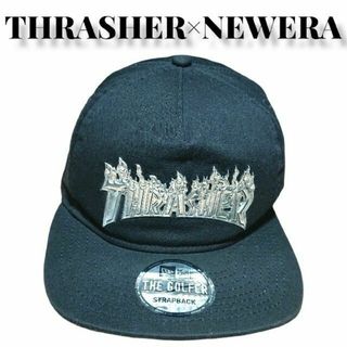 ニューエラー(NEW ERA)の完売品 THRASHER×NEWERA ベースボールキャップ 古着 スラッシャー(キャップ)