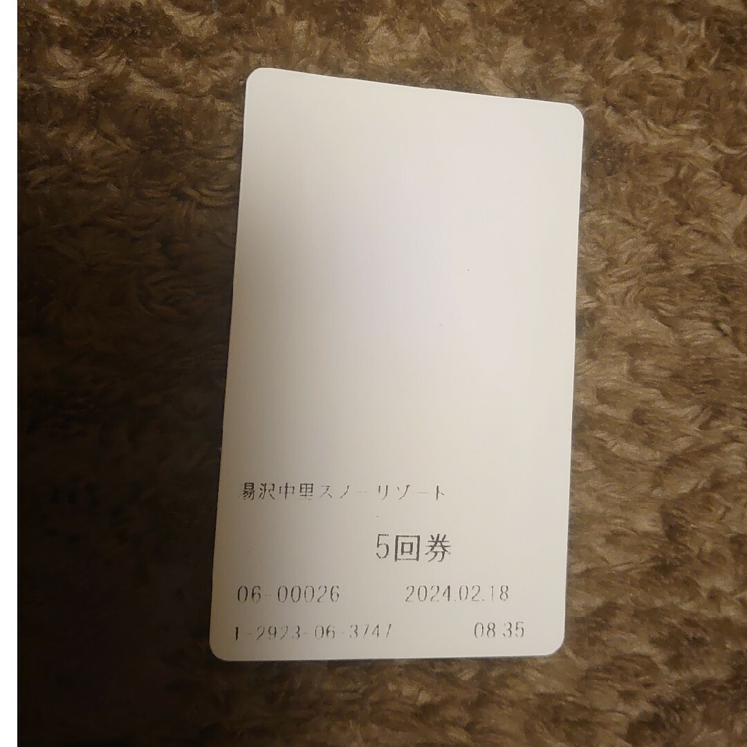 湯沢中里スノーリゾート5回券 チケットの施設利用券(スキー場)の商品写真