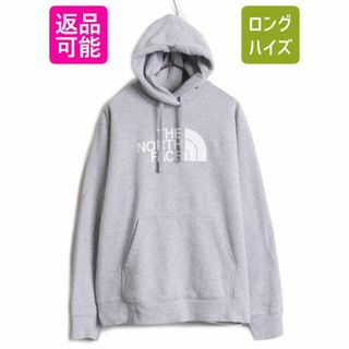 ザノースフェイス(THE NORTH FACE)のノースフェイス プリント スウェット フード パーカー メンズ L / 古着 The North Face プルオーバー 裏起毛 トレーナー アウトドア グレー(パーカー)