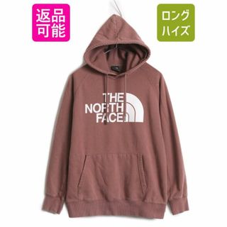 ノースフェイス プリント スウェット フード パーカー レディース L 古着 The North Face アウトドア プルオーバー トレーナー 裏起毛 薄手(パーカー)