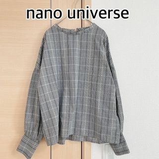 ナノユニバース(nano・universe)の2点分ナノユニバース　長袖ブラウス　チェック柄　グレー(シャツ/ブラウス(長袖/七分))