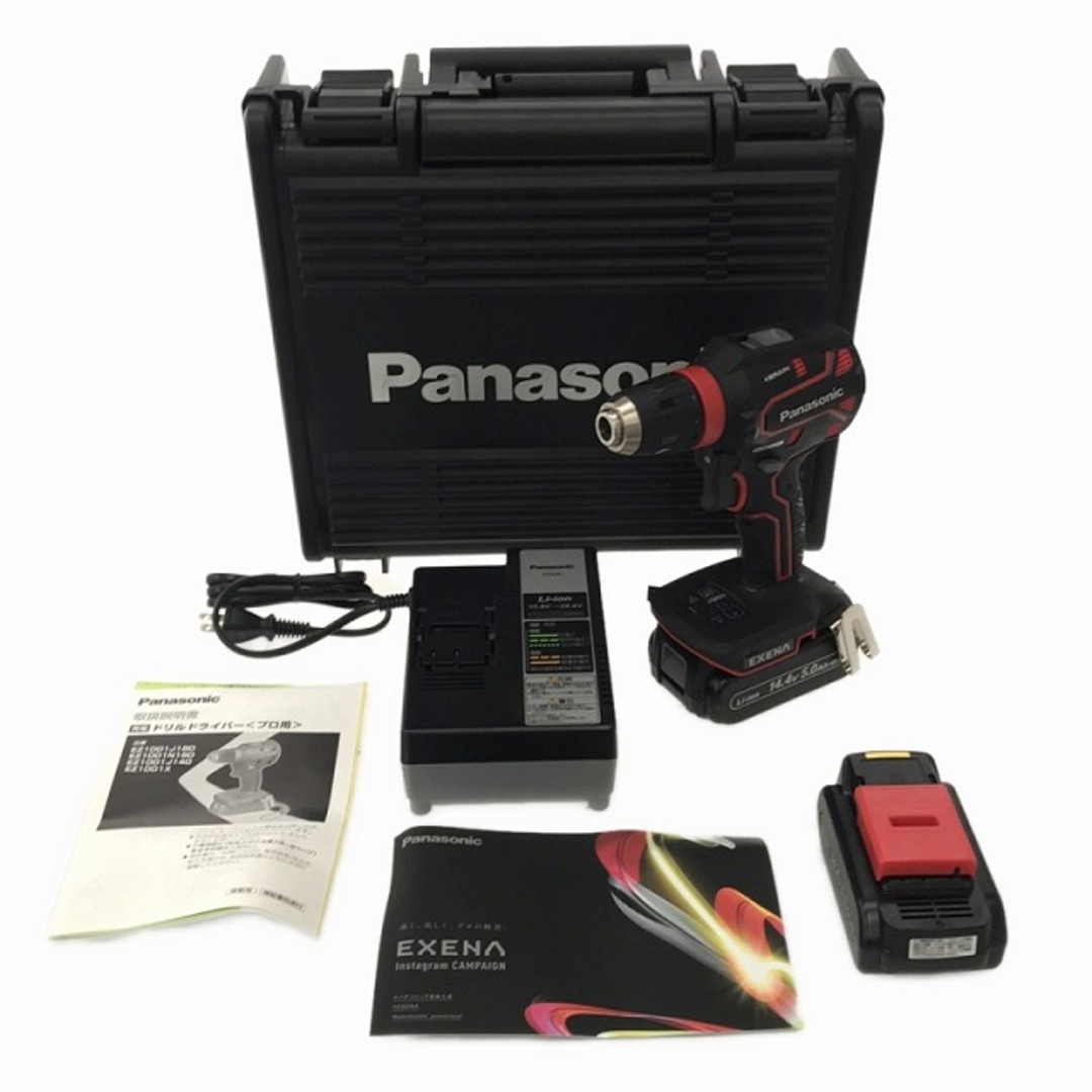 Panasonic(パナソニック)の☆未使用品☆Panasonic パナソニック 14.4V/18V 充電ドリルドライバー EZ1DD1J14D-R バッテリ2個(14.4V5.0Ah) 充電器 ※ケースにキズ 85903 自動車/バイクのバイク(工具)の商品写真