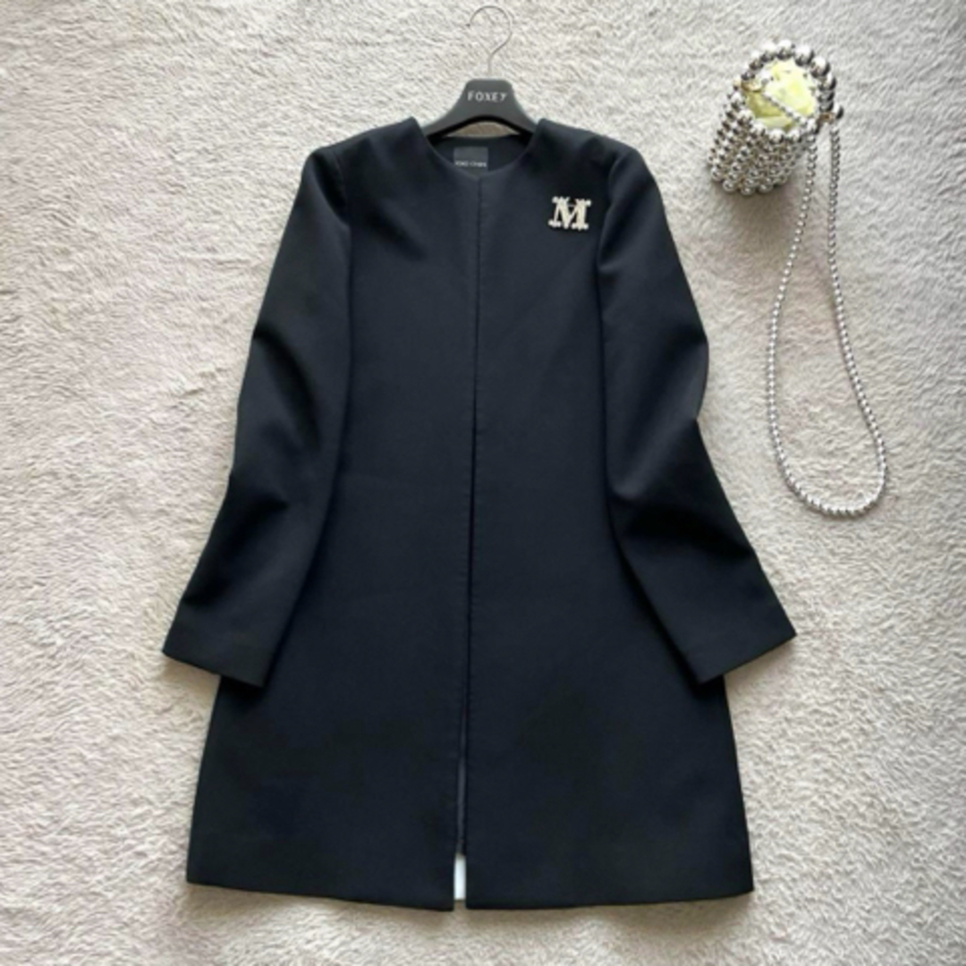 YOKO CHAN - YOKOCHAN ヨーコチャン ノーカラーコート バックプリーツ YOKO CHAN - YOKOCHAN ヨーコチャン ノーカラーコート バックプリーツ