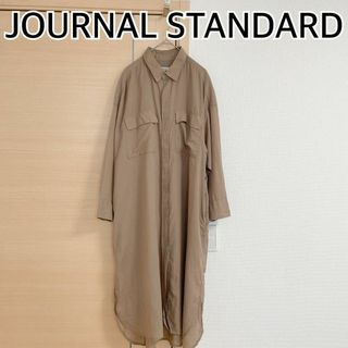 ジャーナルスタンダードレリューム(JOURNAL STANDARD relume)のジャーナルスタンダード　長袖ワンピース　ベージュ　シャツワンピ(ロングワンピース/マキシワンピース)