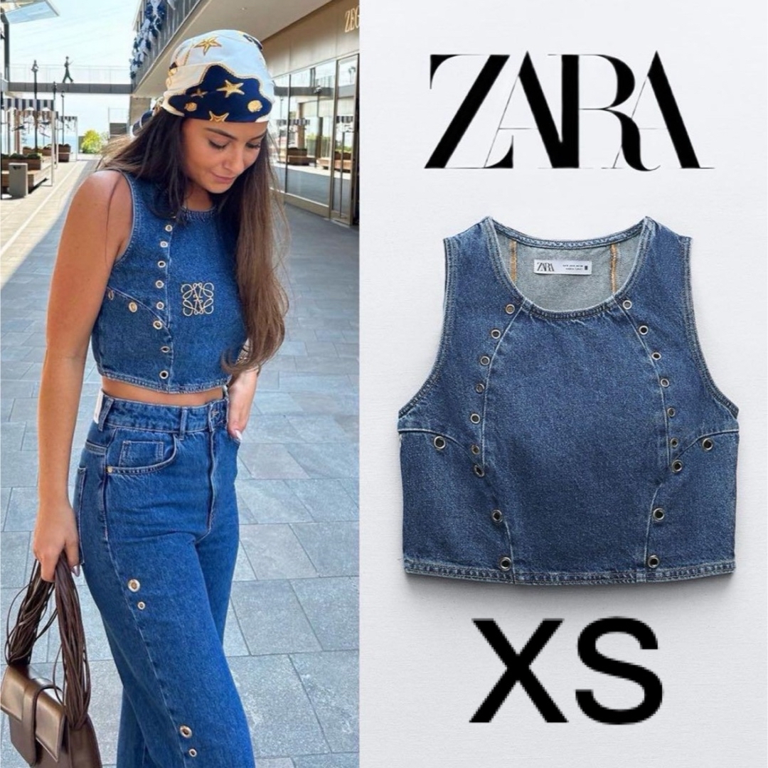 ZARA(ザラ)のZ1975 グロメットデニムトップス レディースのトップス(タンクトップ)の商品写真