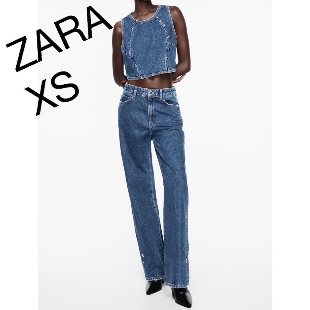 ZARA(ザラ)のZ1975 グロメットデニムトップス レディースのトップス(タンクトップ)の商品写真