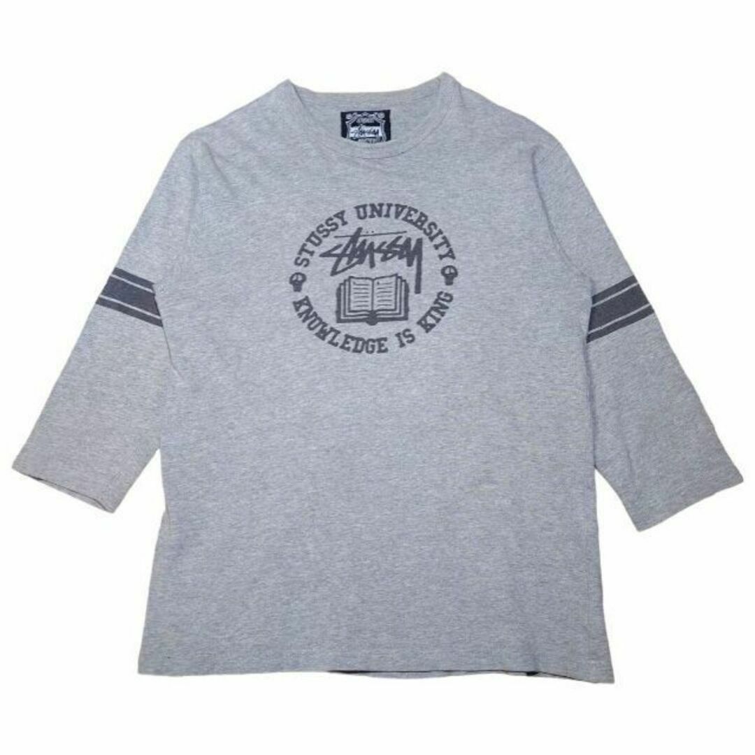 STUSSY(ステューシー)のSTUSSY　ストックロゴ　ビッグプリント　九分丈　ロンT　ステューシー　古着 メンズのトップス(Tシャツ/カットソー(七分/長袖))の商品写真