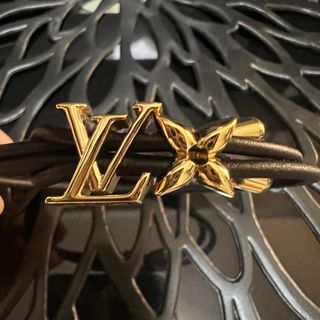 ルイヴィトン(LOUIS VUITTON)の極美品✨ルイヴィトン/LVブルーム レザー ゴールド(ブレスレット/バングル)