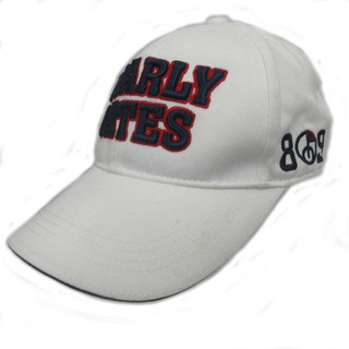 パーリーゲイツ(PEARLY GATES)のパーリーゲイツ キャップ 帽子 立体ロゴ刺繍 コットン 白 紺 赤 FR(ウエア)