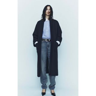 ザラ(ZARA)のzara ネイビーコート　新品　S〜M(ロングコート)