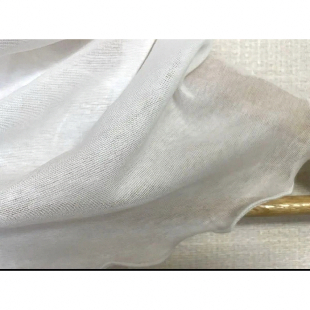 スーパーロングガーゼニット綿100%ホワイトレースシングル手作りネックウォーマー レディースのファッション小物(ネックウォーマー)の商品写真