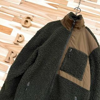 ザラ(ZARA)の【ザラ】ZARA ボア 切り替え ナイロンブルゾン アウトドア S カーキ×茶(ブルゾン)