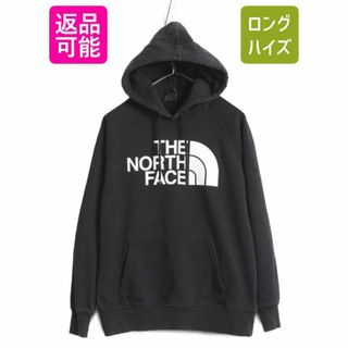 ザノースフェイス(THE NORTH FACE)のノースフェイス プリント スウェット フード パーカー レディース M / The North Face プルオーバー 裏起毛 トレーナー アウトドア 薄手 黒(パーカー)