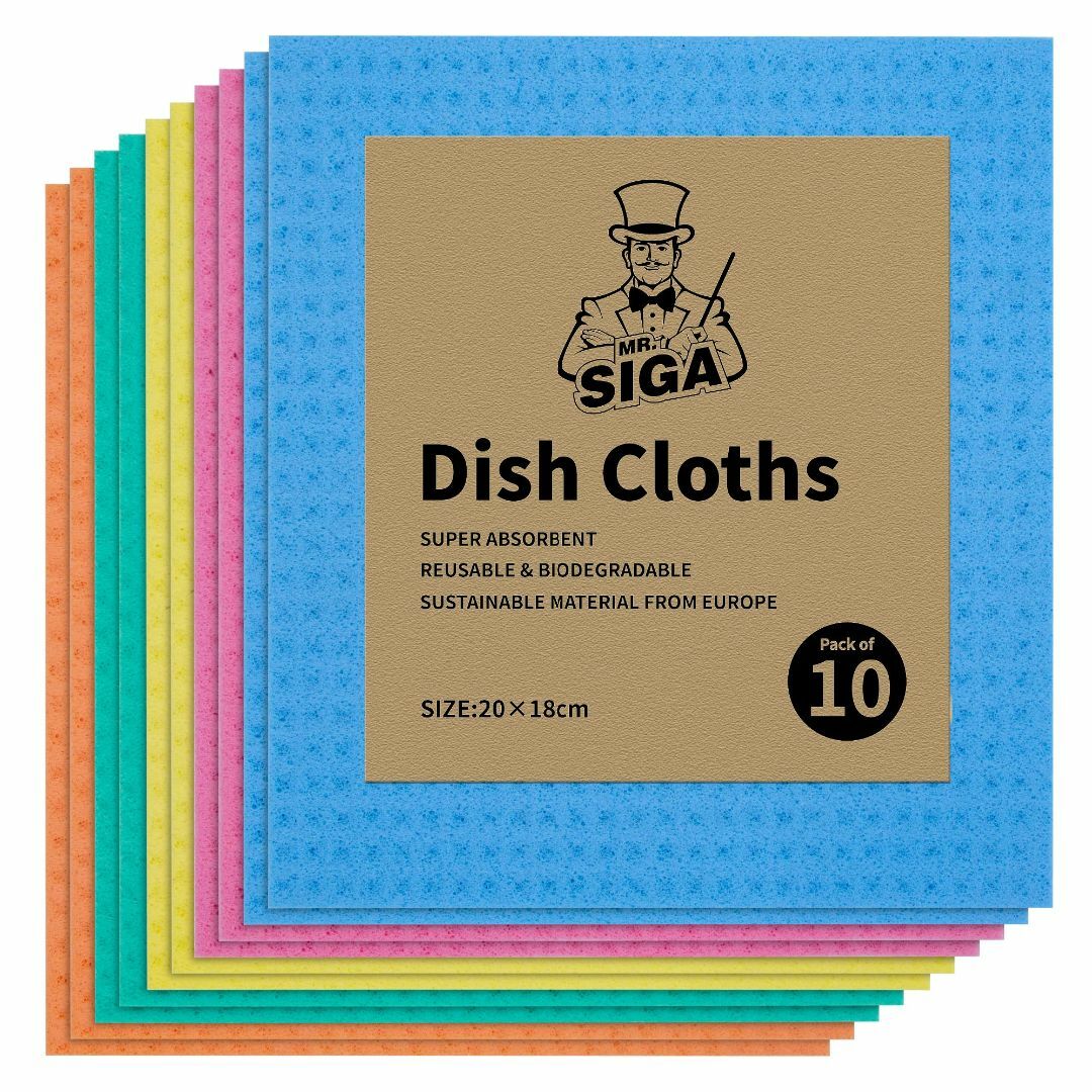 MR.SIGA 再利用可能な 食器拭きタオル、キッチン用セルローススポンジクロス インテリア/住まい/日用品のキッチン/食器(その他)の商品写真