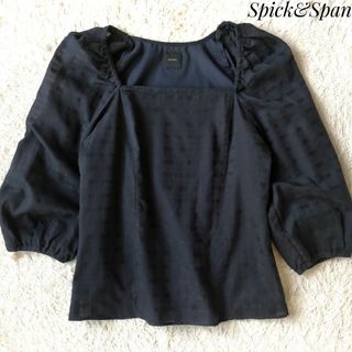 スピックアンドスパン(Spick & Span)の【スピックアンドスパン】スクエアネックペプラムブラウス チェック柄 フリーサイズ(シャツ/ブラウス(長袖/七分))