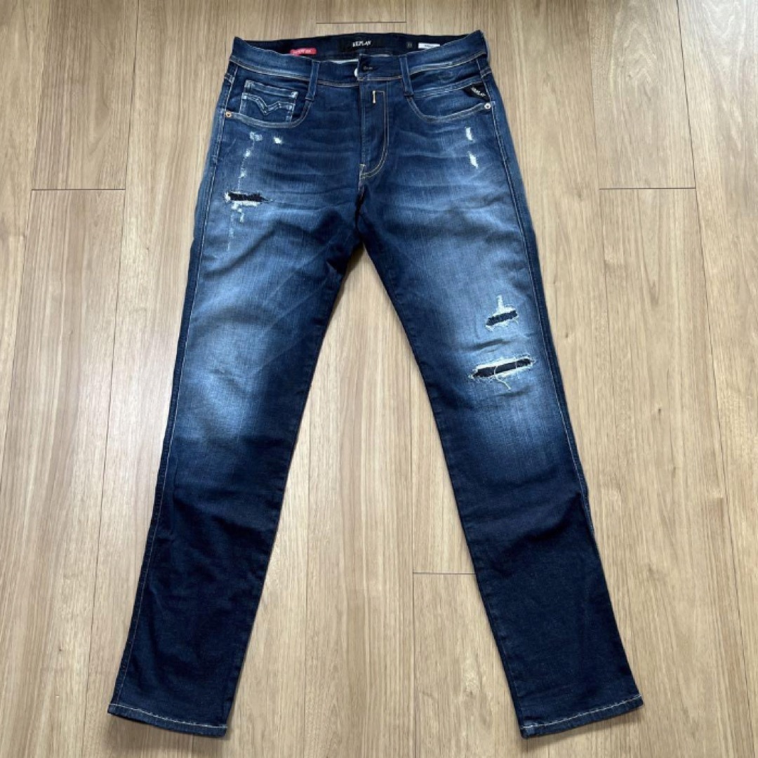 Replay(リプレイ)のANBASS 12oz ハイパーフレックスプラス BROKEN & REPAIR メンズのパンツ(デニム/ジーンズ)の商品写真