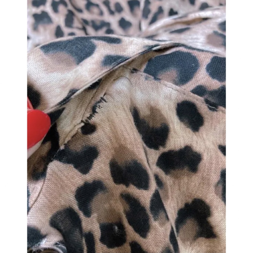 レオパード柄スーパーロングシャツ スーパーロングワンピース 豹柄ワンピース 豹柄 レディースのトップス(シャツ/ブラウス(長袖/七分))の商品写真